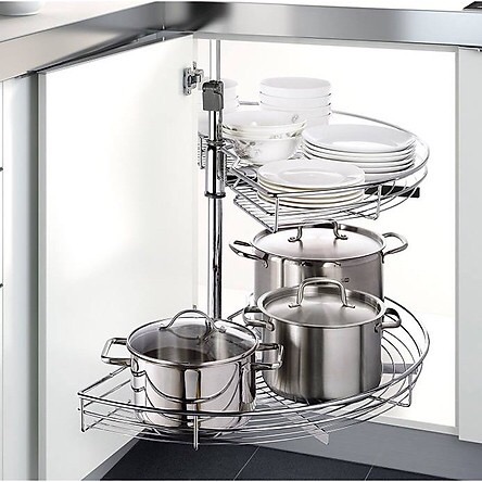 Kệ góc xoay inox NewEra 1/2 (mở 180 độ)
